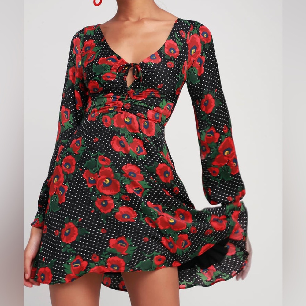 NWOT Free People Morning Light dress in black